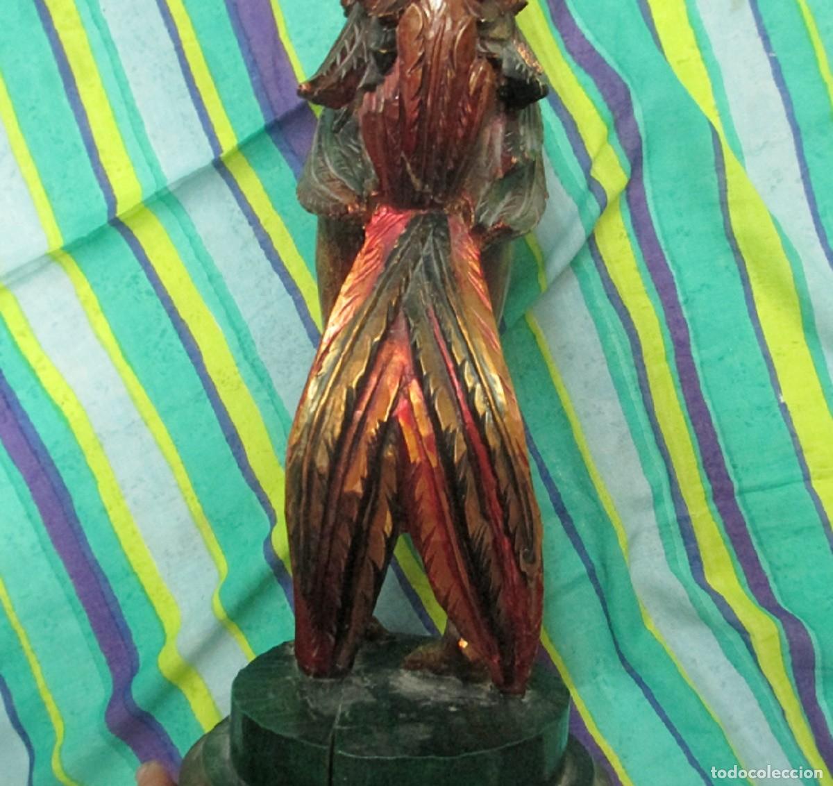 Antig&uuml;edades: Antiguo gallo de madera policromado - Foto 3