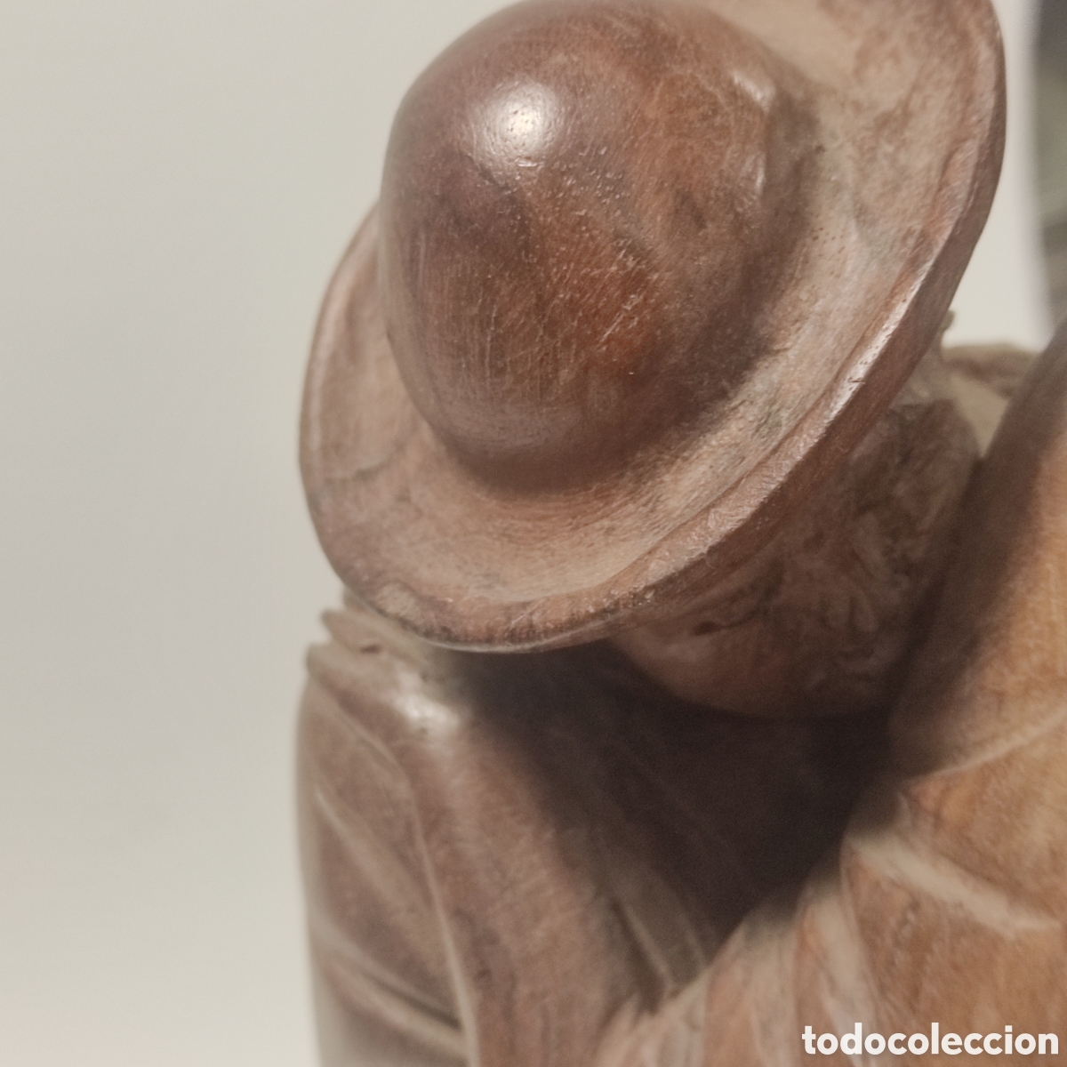 Antig&uuml;edades: FIGURA TALLADA EN MADERA. ALTURA 29cms - Foto 7