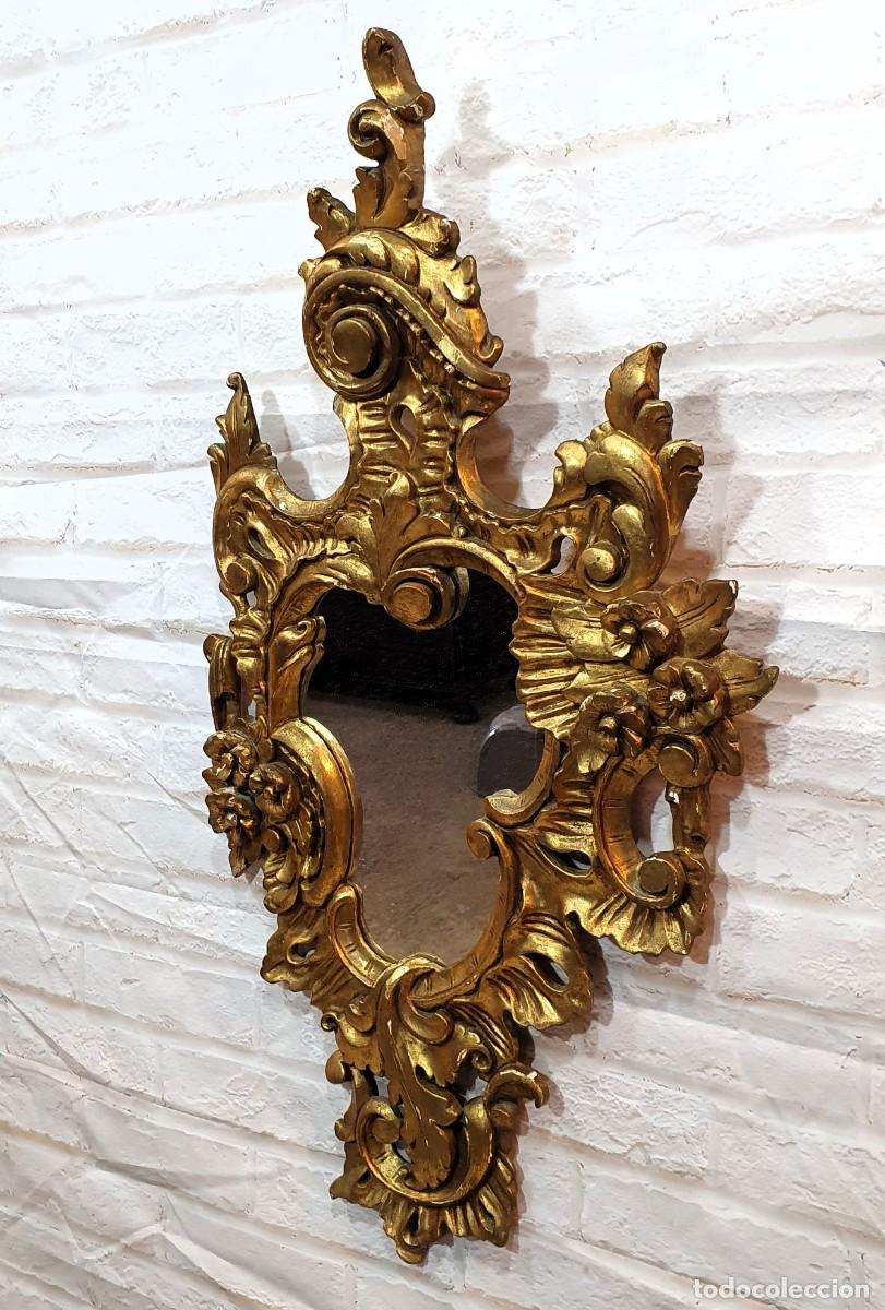 Antig&uuml;edades: Antigua cornucopia talla en madera con pan de oro - Foto 3