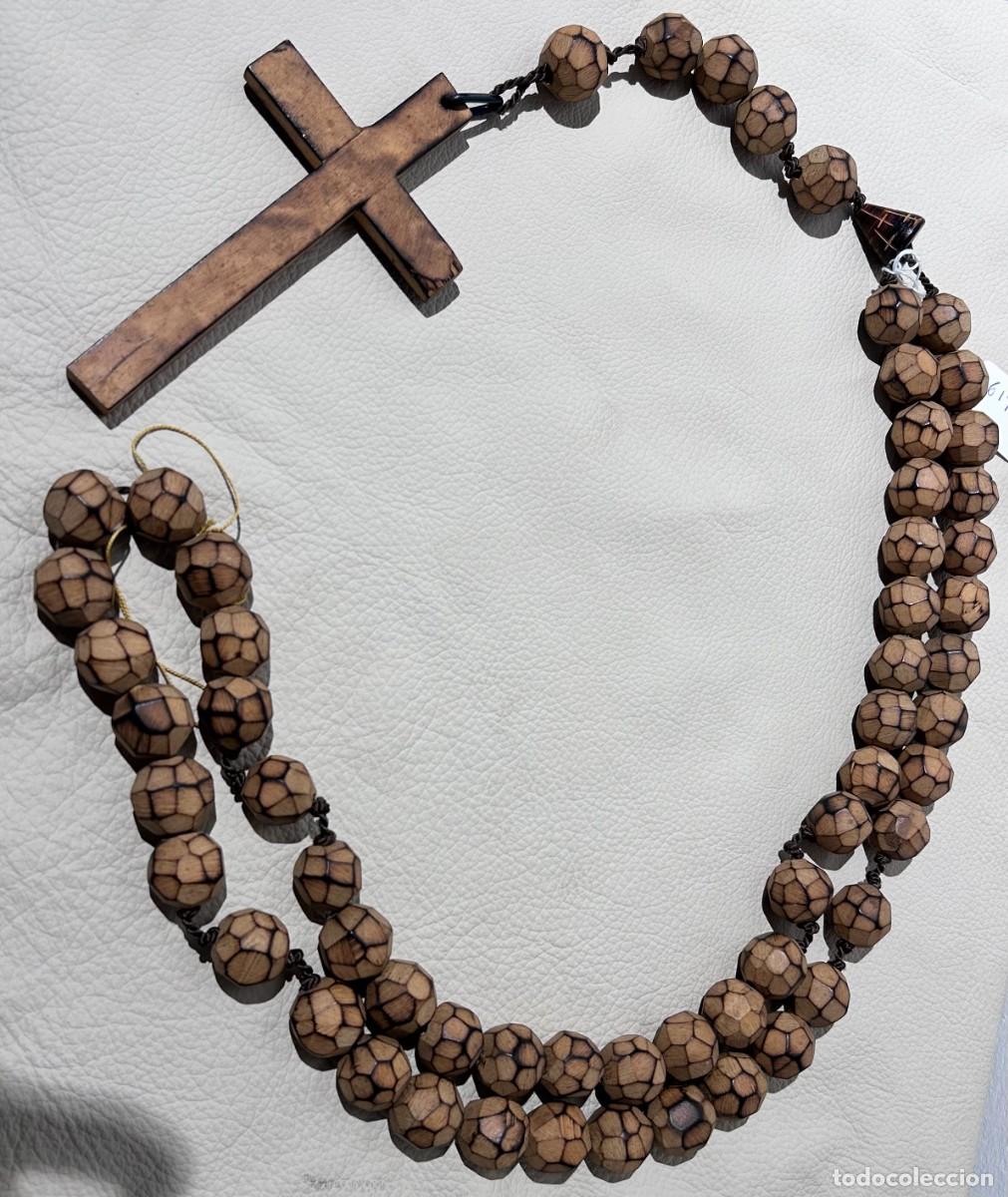 Antig&uuml;edades: ROSARIO DE MADERA CON CRUZ - Foto 1