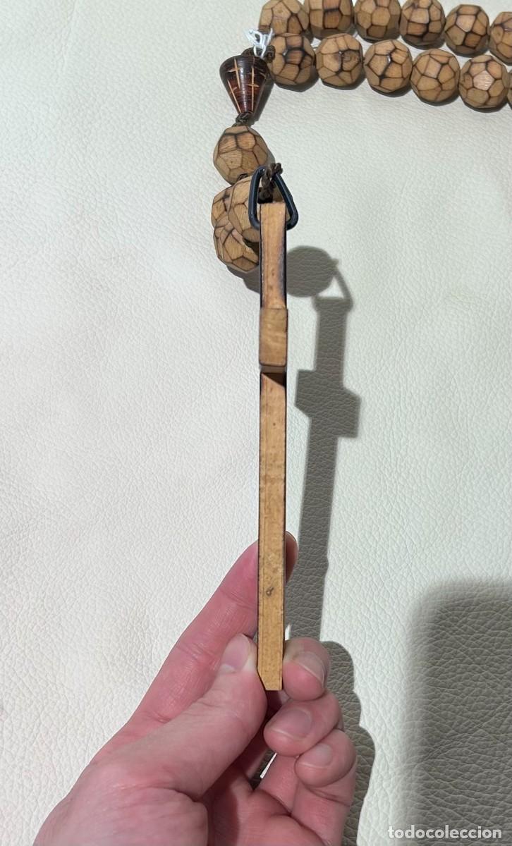 Antig&uuml;edades: ROSARIO DE MADERA CON CRUZ - Foto 2