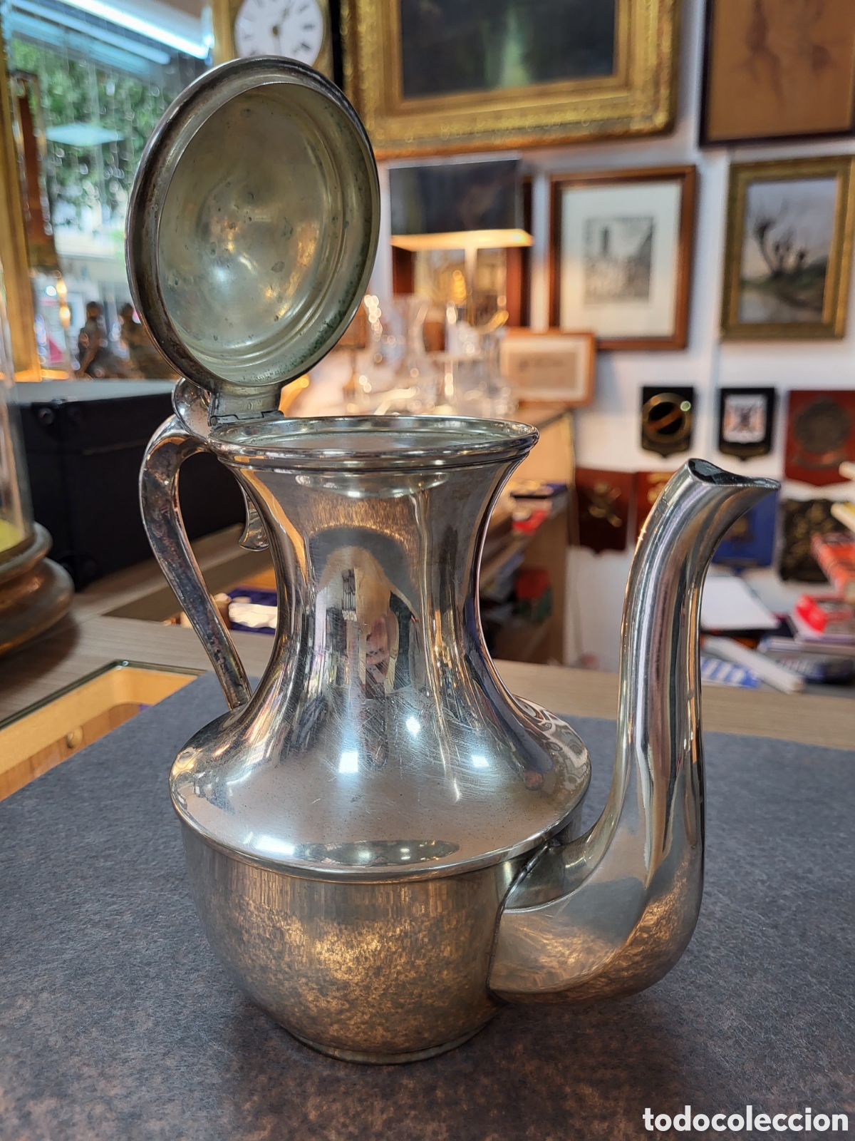 Antig&uuml;edades: ANTIGUO CONJUNTO TETERA ,LECHERA... BA&Ntilde;O PLATA - Foto 4