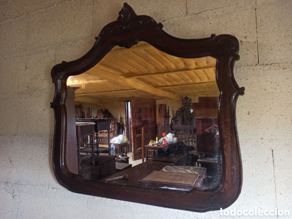 Antig&uuml;edades: Espejo antiguo de madera - Foto 3