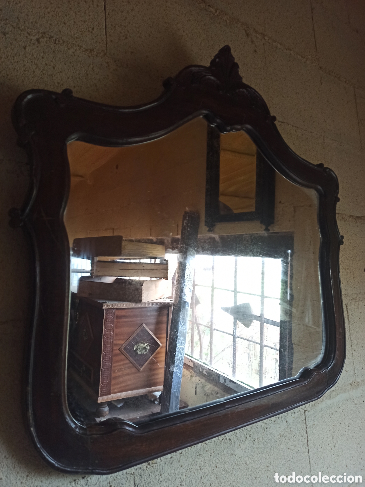 Antig&uuml;edades: Espejo antiguo de madera - Foto 4