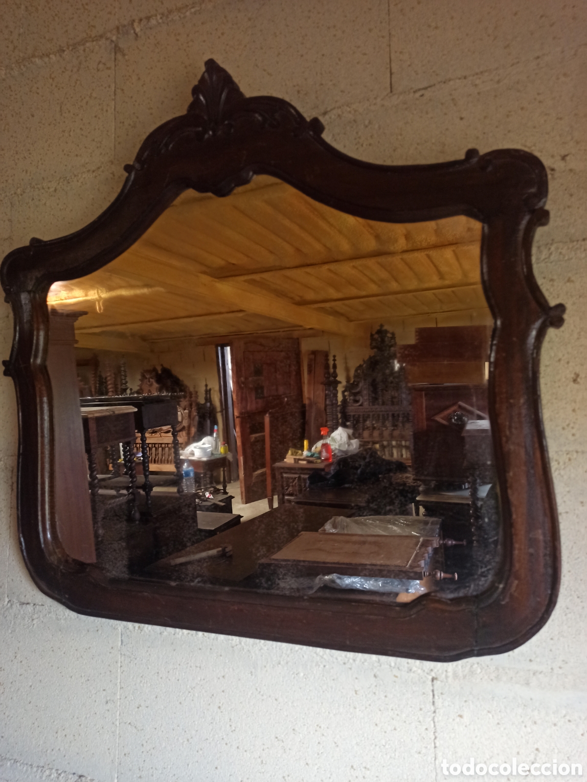Antig&uuml;edades: Espejo antiguo de madera - Foto 1