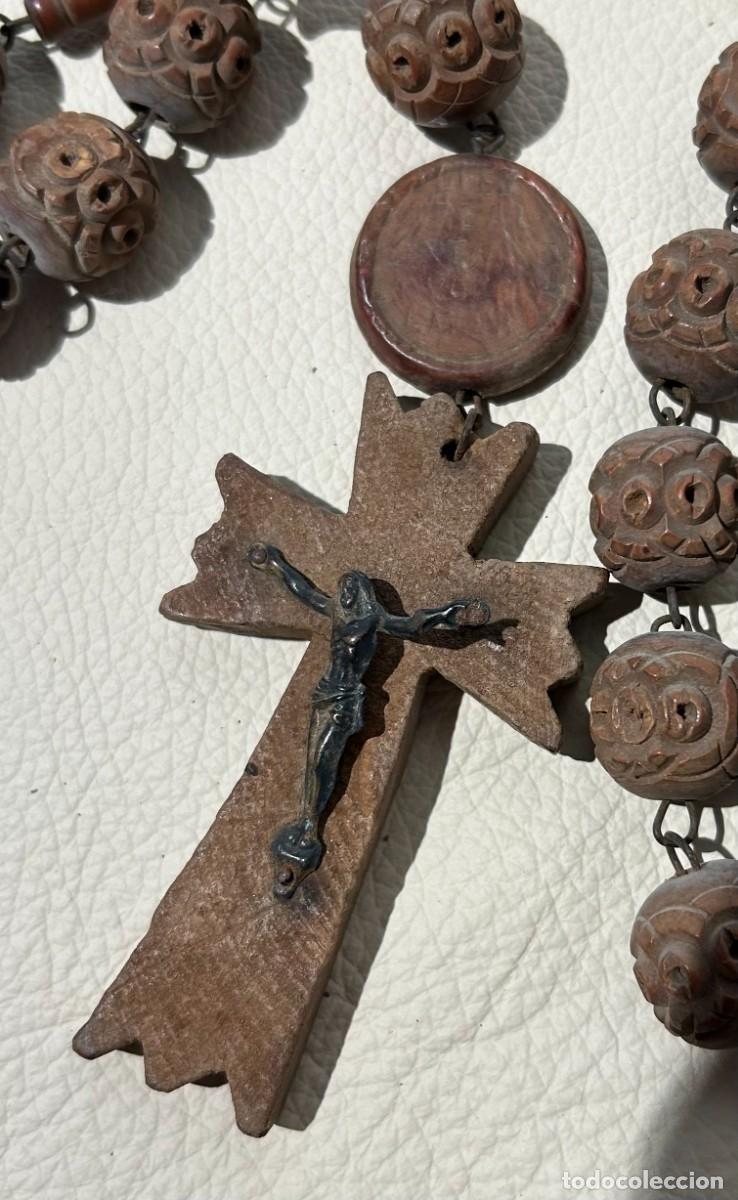Antig&uuml;edades: ROSARIO DE MADERA CON CRUZ - Foto 2