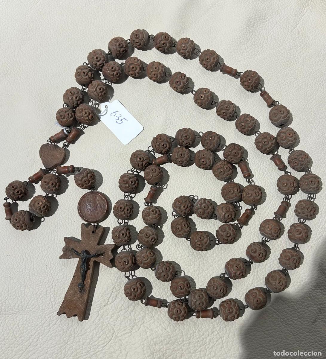 Antig&uuml;edades: ROSARIO DE MADERA CON CRUZ - Foto 1