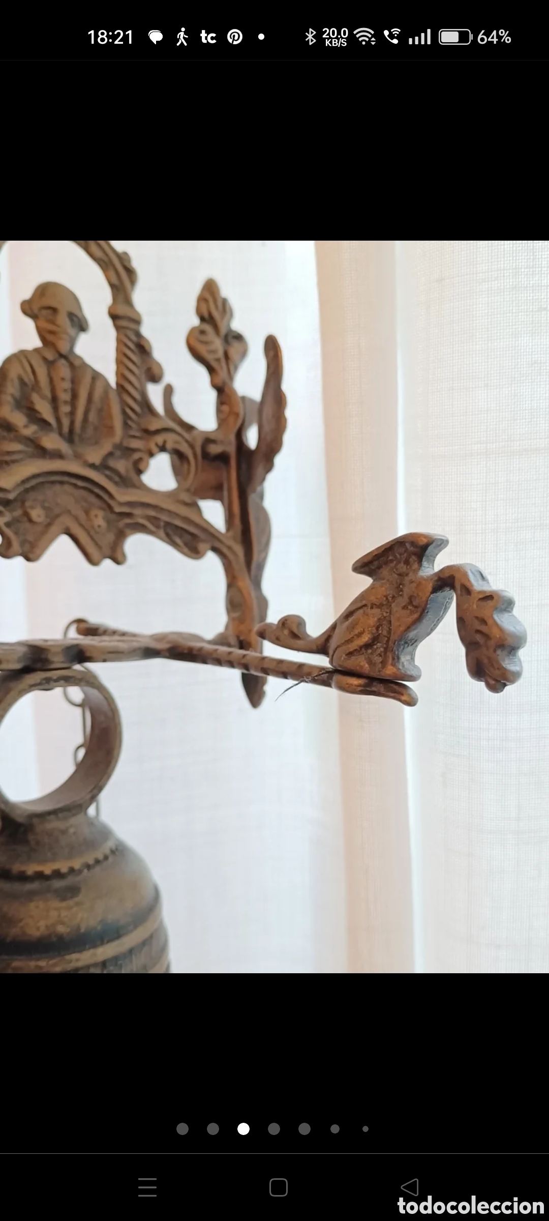 Antig&uuml;edades: Campana de bronce del &uacute;ltimo cuarto siglo XIX - Foto 6