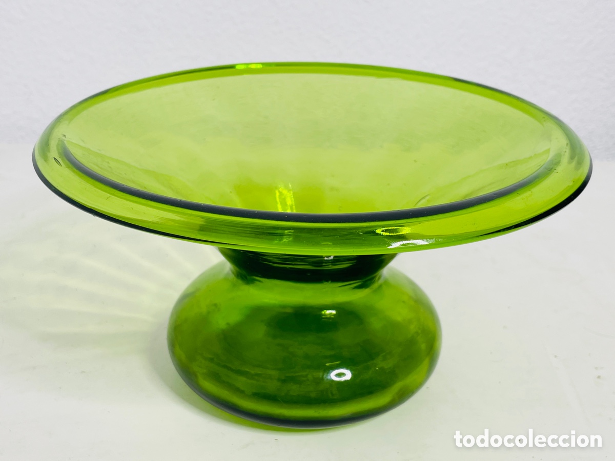 Antig&uuml;edades: Escupidera Cristal Verde - Foto 4
