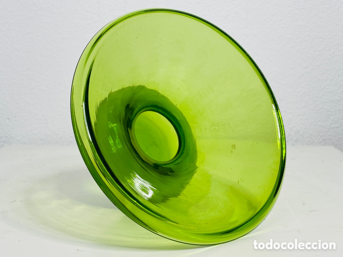 Antig&uuml;edades: Escupidera Cristal Verde - Foto 5