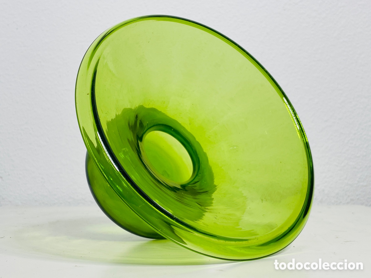 Antig&uuml;edades: Escupidera Cristal Verde - Foto 6