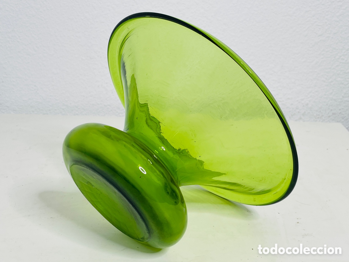 Antig&uuml;edades: Escupidera Cristal Verde - Foto 8