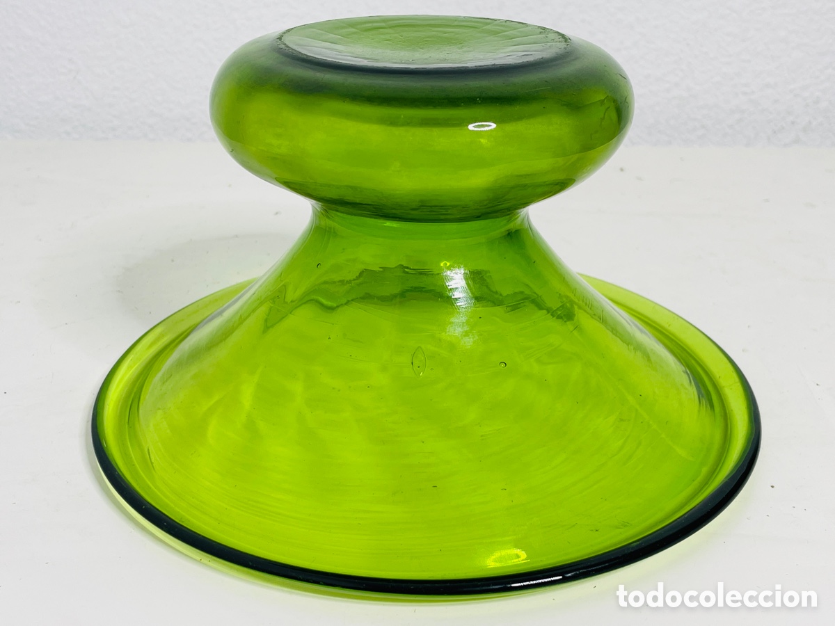 Antig&uuml;edades: Escupidera Cristal Verde - Foto 9