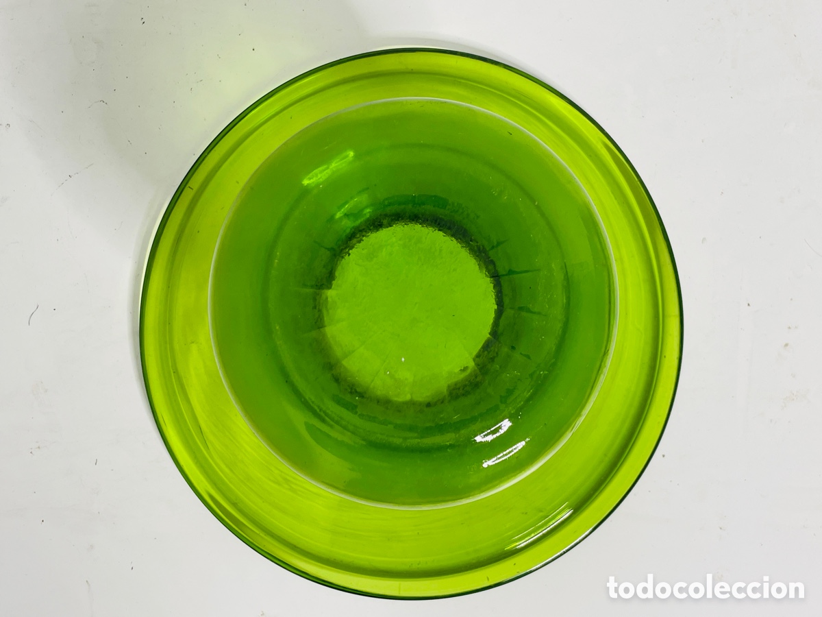 Antig&uuml;edades: Escupidera Cristal Verde - Foto 11