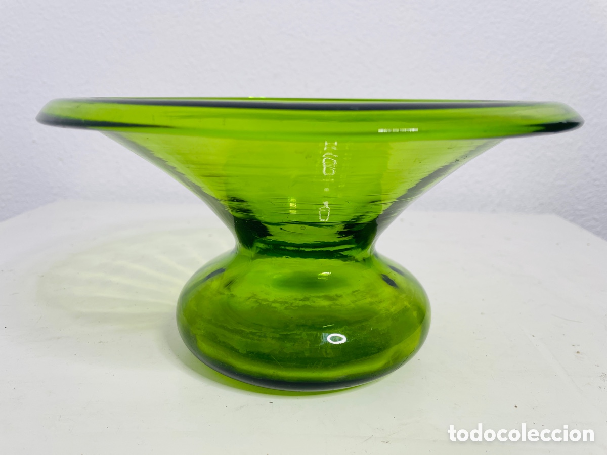 Antig&uuml;edades: Escupidera Cristal Verde - Foto 1