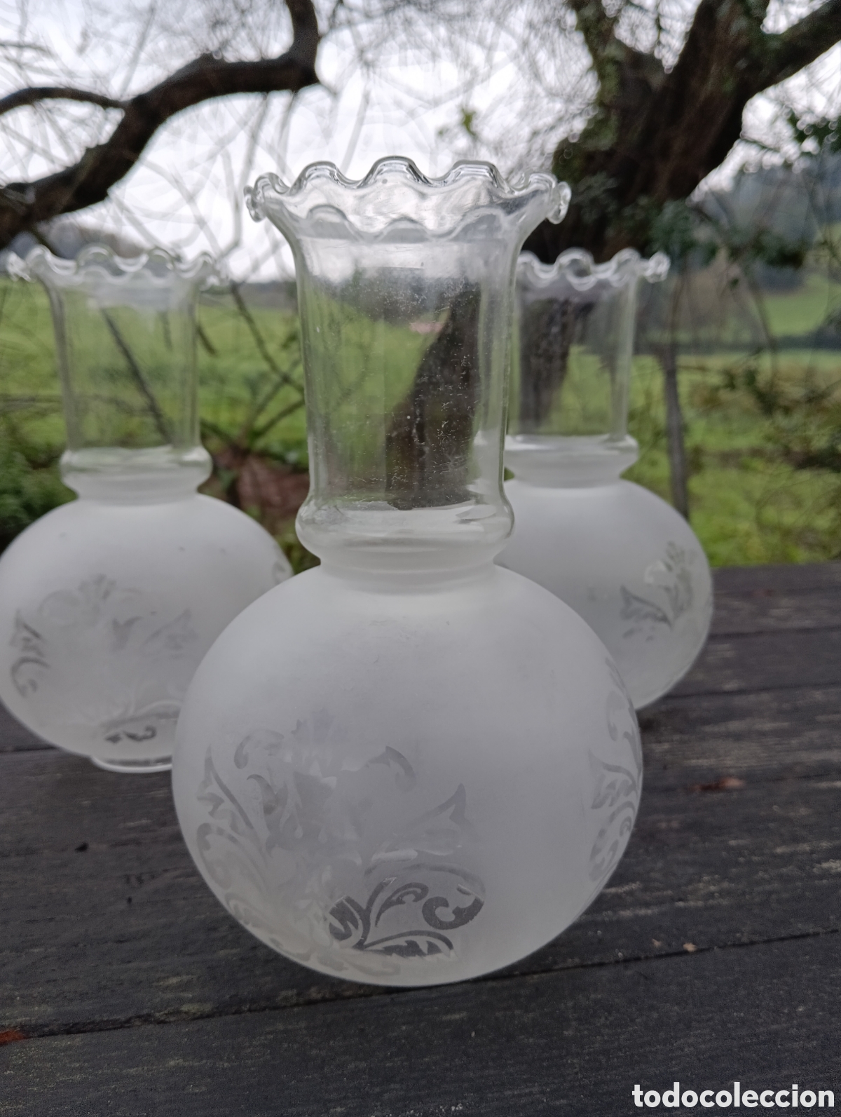 Antig&uuml;edades: TULIPAS LAMPARA TIPO QUINQU&Eacute;. CRISTAL. - Foto 3