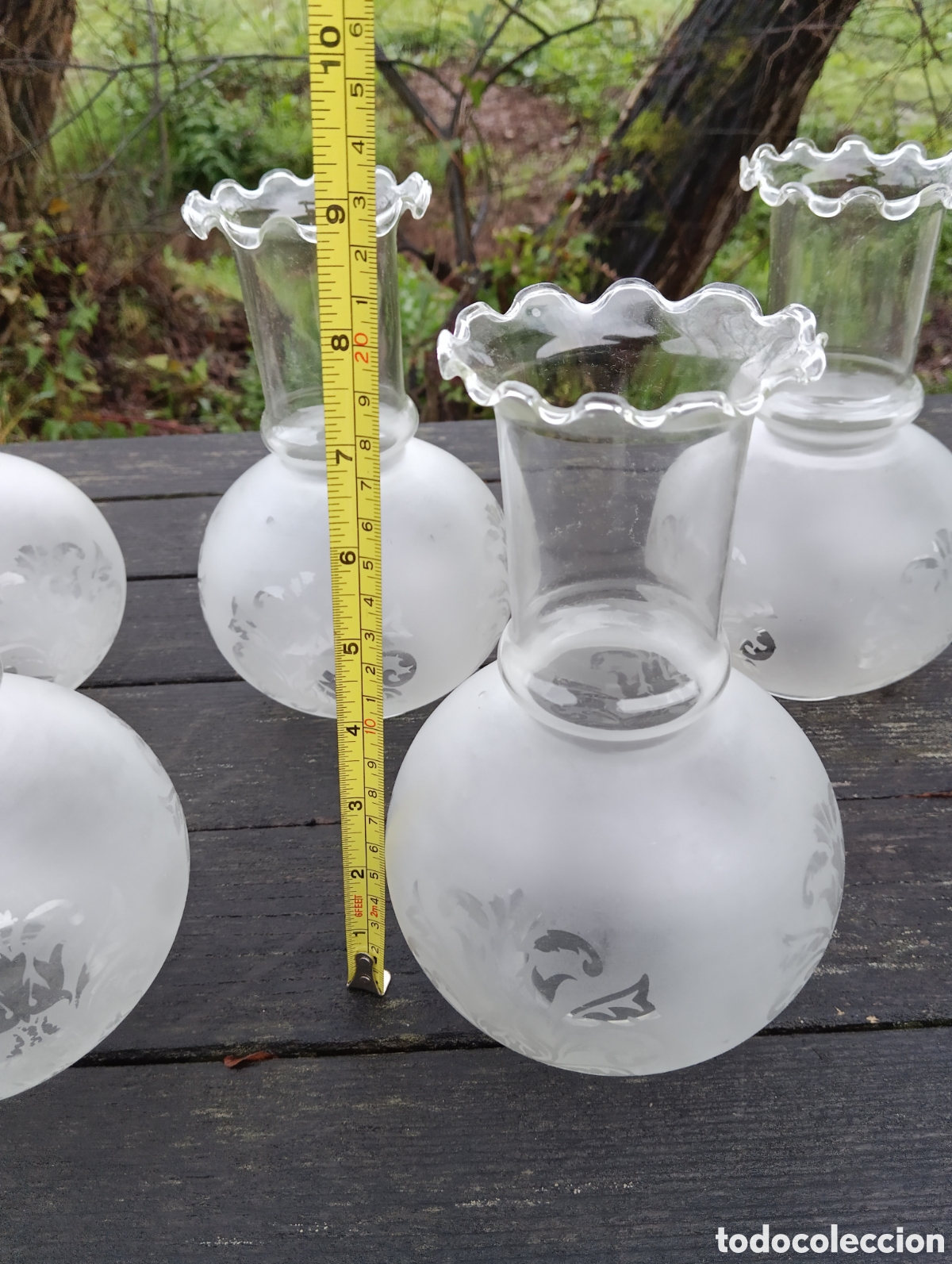 Antig&uuml;edades: TULIPAS LAMPARA TIPO QUINQU&Eacute;. CRISTAL. - Foto 6