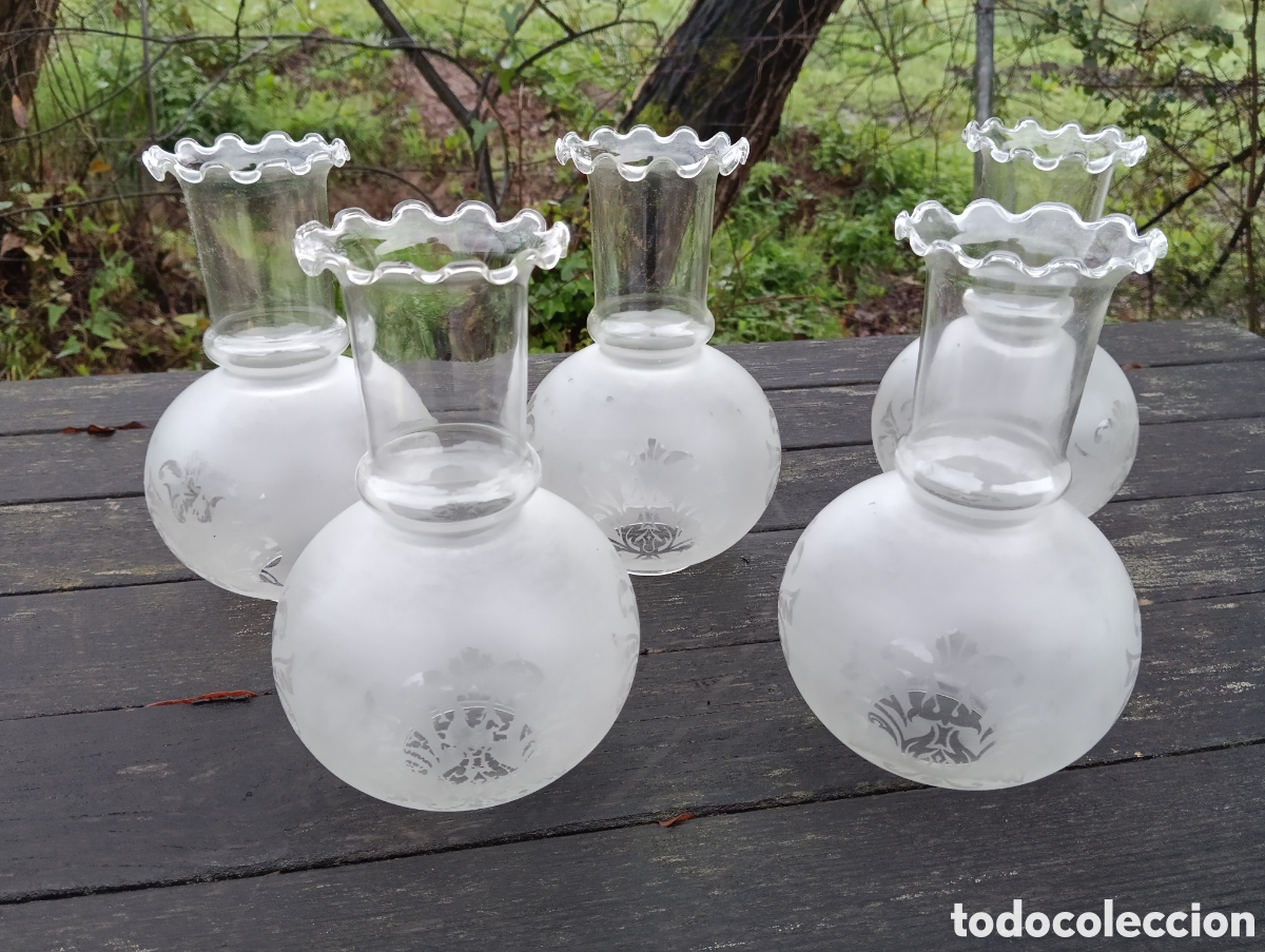 Antig&uuml;edades: TULIPAS LAMPARA TIPO QUINQU&Eacute;. CRISTAL. - Foto 9