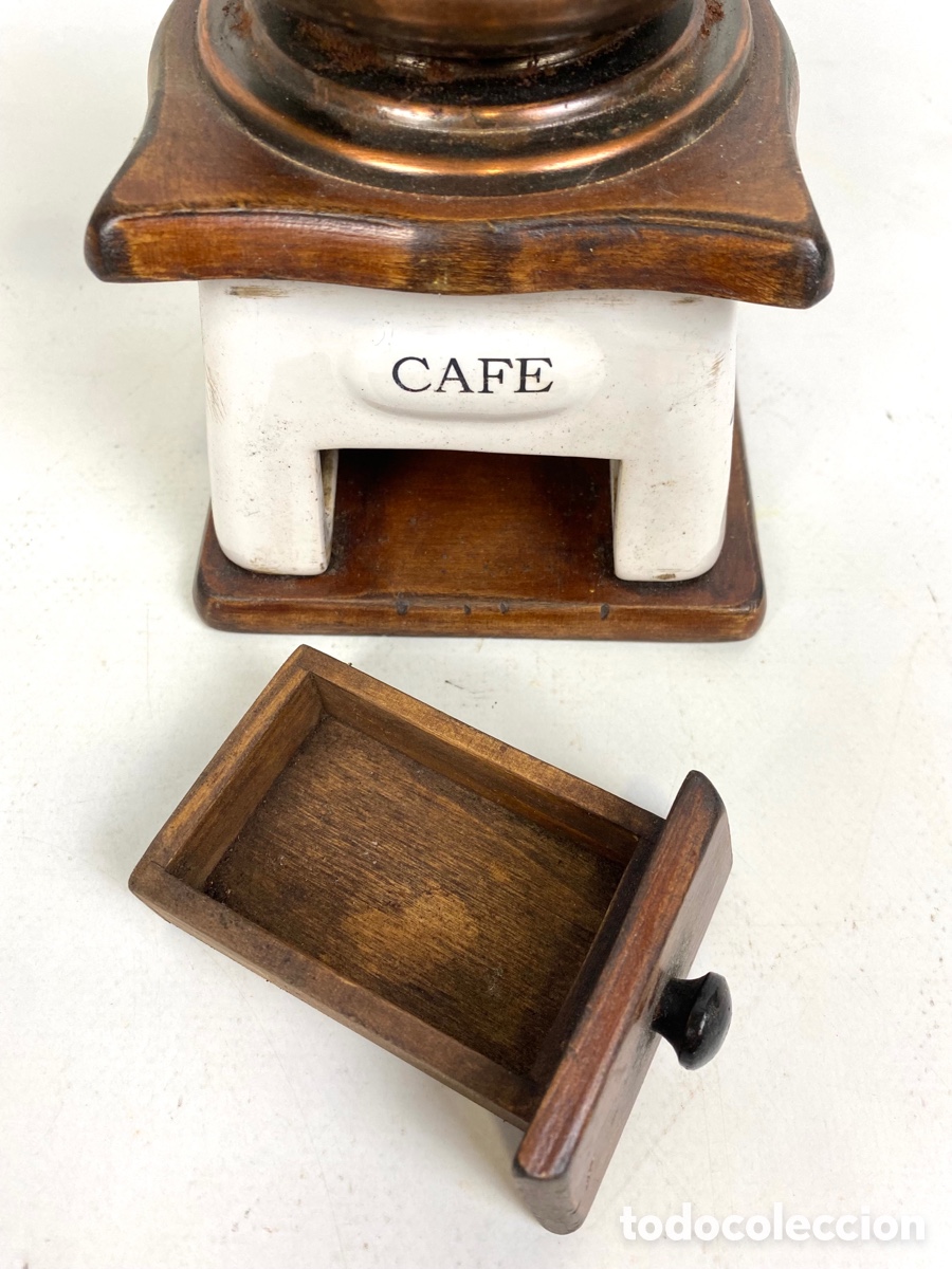 Antig&uuml;edades: MOLINILLO DE CAFE - PORCELANA, MADERA Y HIERRO - Foto 3