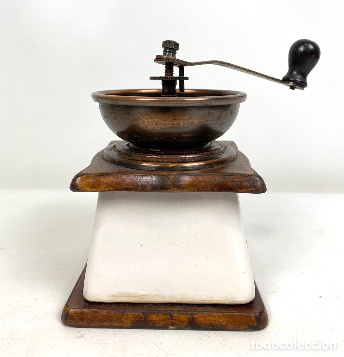 Antig&uuml;edades: MOLINILLO DE CAFE - PORCELANA, MADERA Y HIERRO - Foto 5
