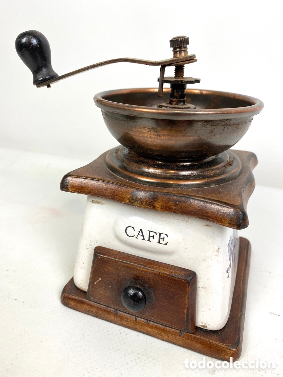 Antig&uuml;edades: MOLINILLO DE CAFE - PORCELANA, MADERA Y HIERRO - Foto 2