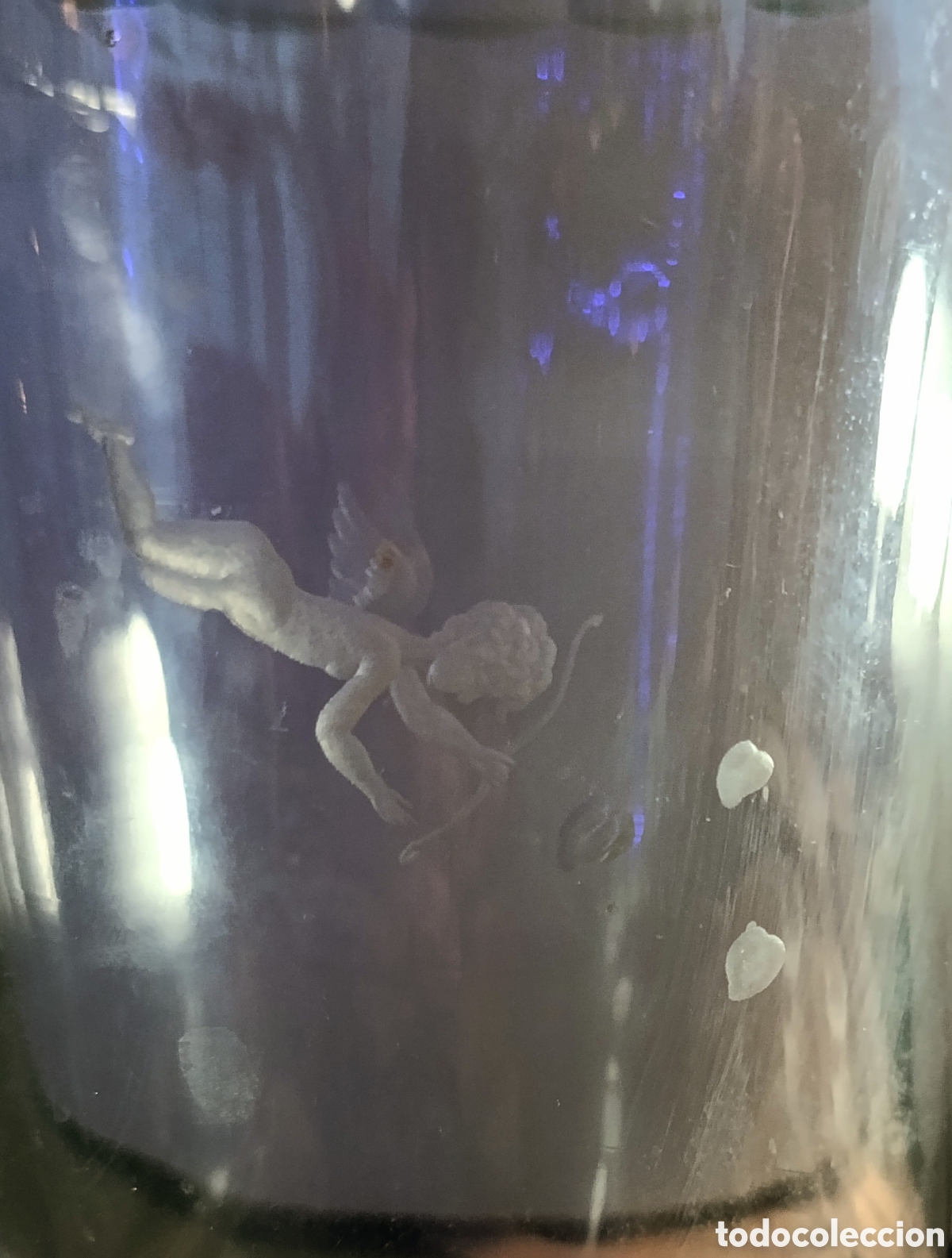 Antig&uuml;edades: Antiguo vaso cocktelero de cristal tallado y plata - Foto 5