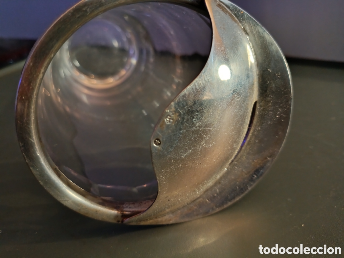 Antig&uuml;edades: Antiguo vaso cocktelero de cristal tallado y plata - Foto 6