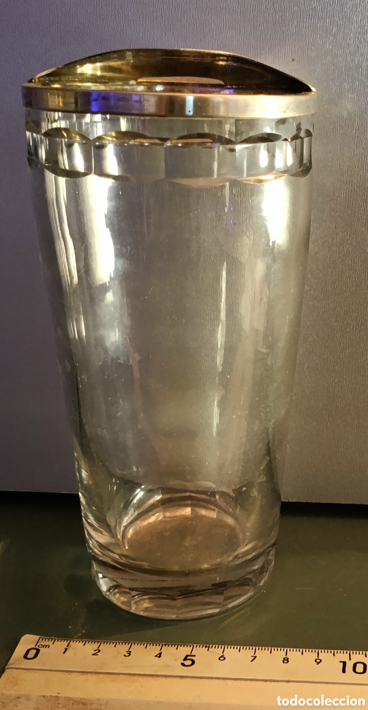 Antig&uuml;edades: Antiguo vaso cocktelero de cristal tallado y plata - Foto 7