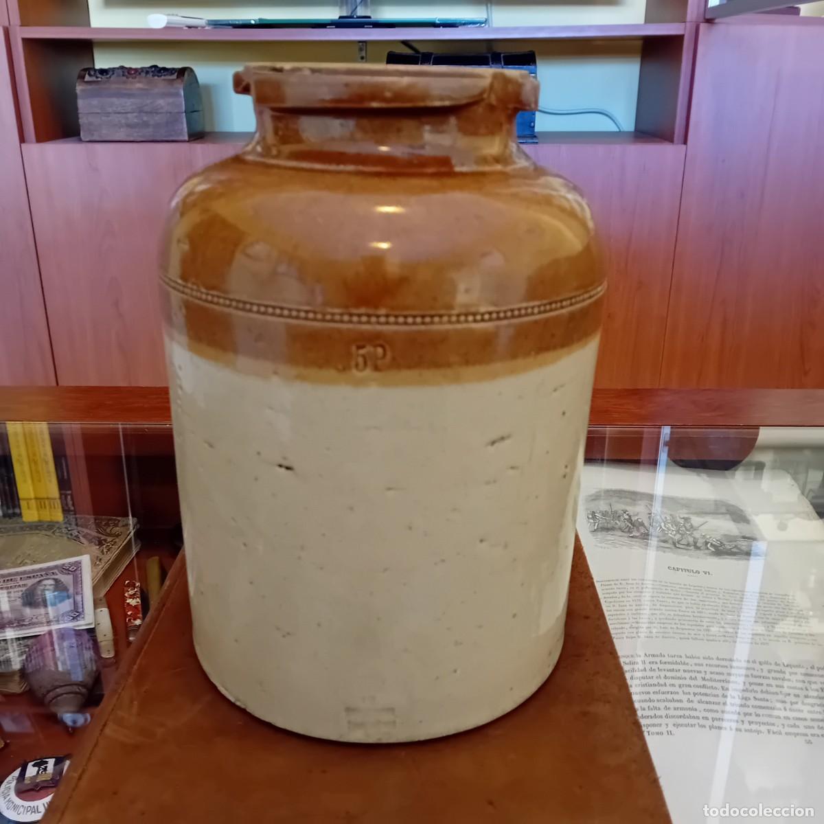 Antig&uuml;edades: Antiguo bote de farmacia en gres. S.XIX - Foto 1