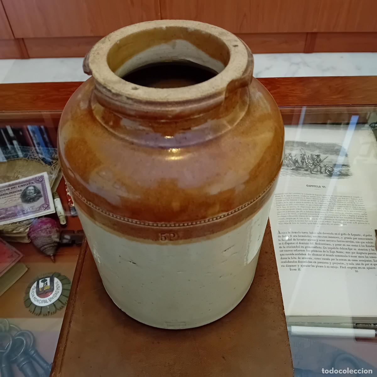 Antig&uuml;edades: Antiguo bote de farmacia en gres. S.XIX - Foto 2