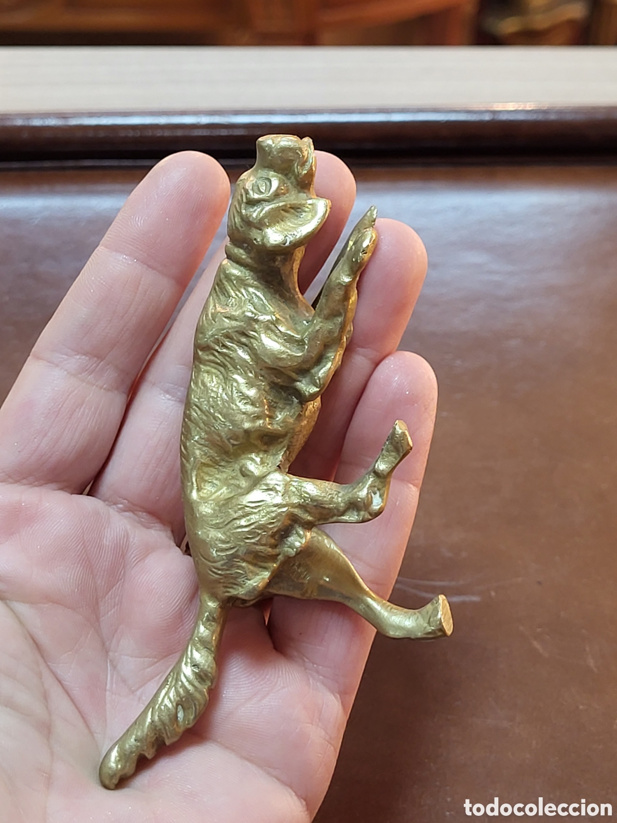 Antig&uuml;edades: ESCULTURA PERRO BRONCE 5x11CM - Foto 4