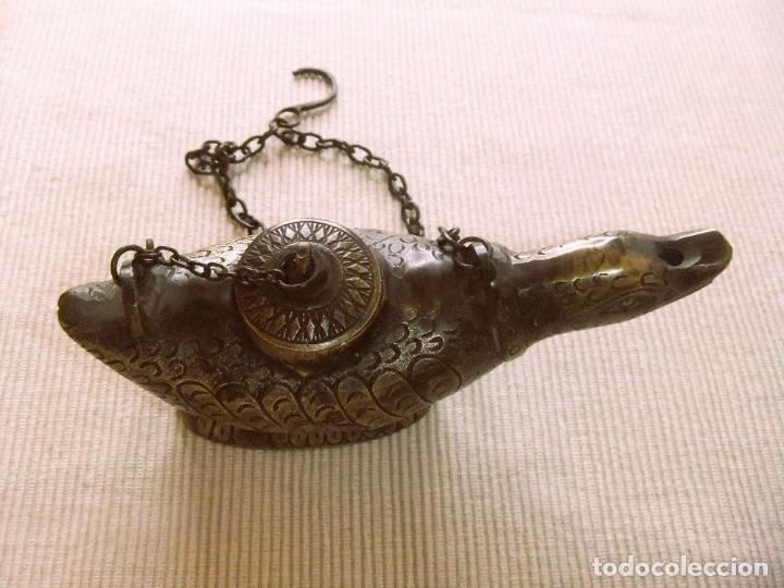 Antig&uuml;edades: ANTIGUA L&Aacute;MPARA DE BRONCE CON FORMA DE PATO - Foto 3