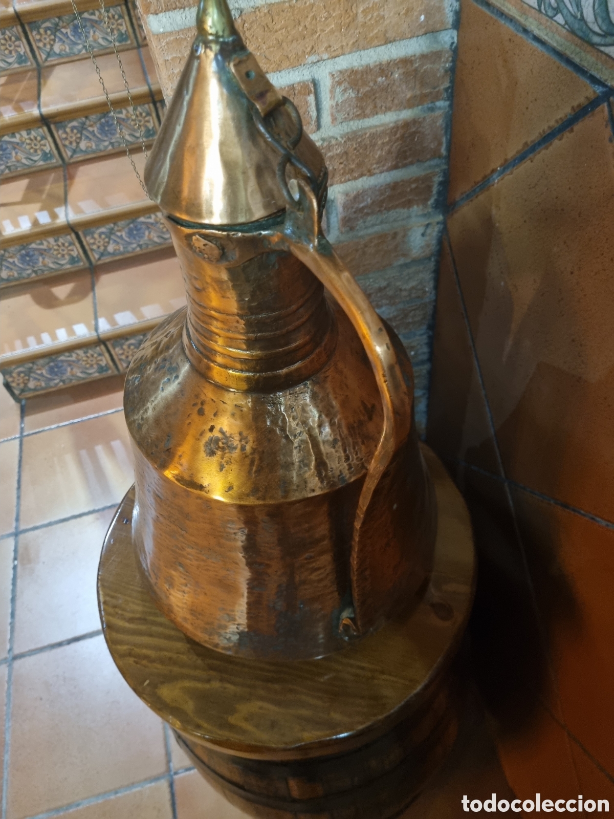 Antig&uuml;edades: Recipiente de cobre del a&ntilde;o 1800. - Foto 2