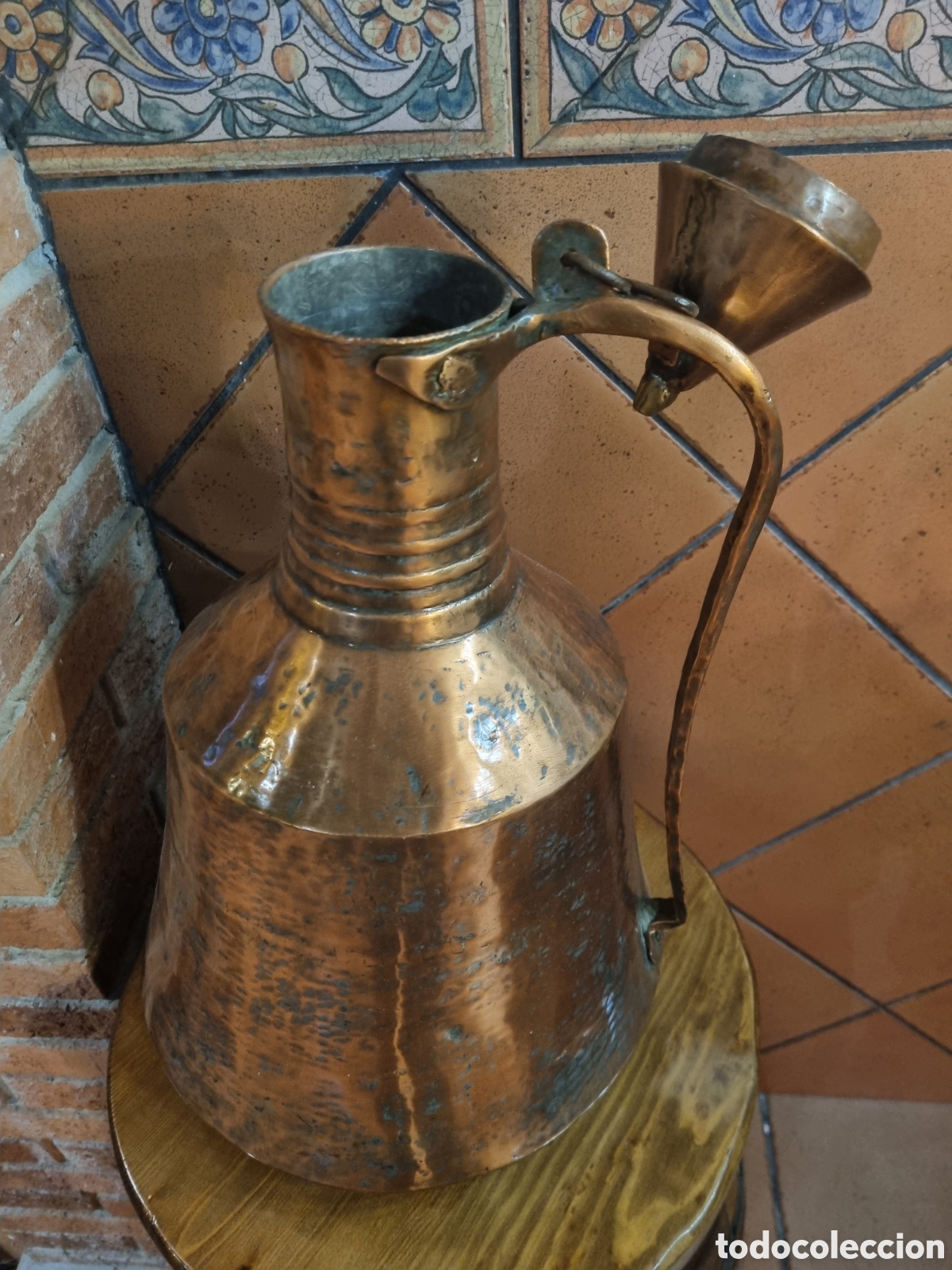 Antig&uuml;edades: Recipiente de cobre del a&ntilde;o 1800. - Foto 3