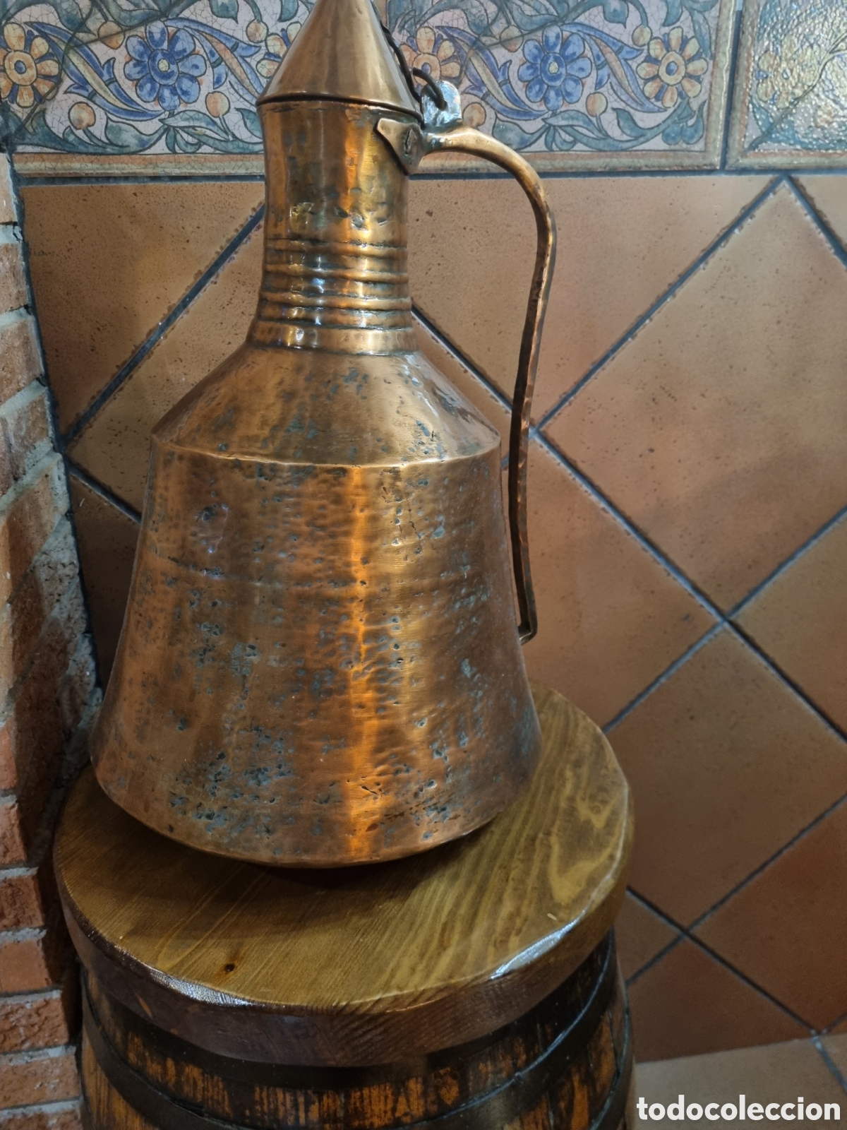 Antig&uuml;edades: Recipiente de cobre del a&ntilde;o 1800. - Foto 1