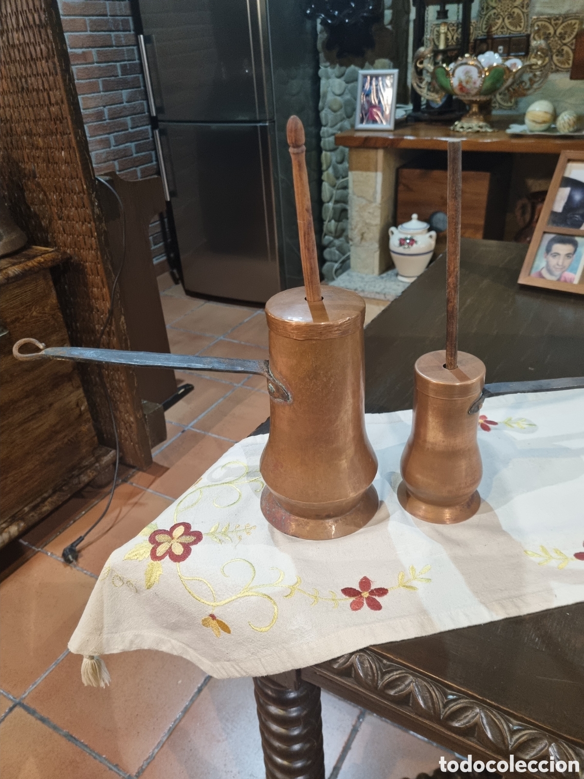 Antig&uuml;edades: Chocolatero de cobre del a&ntilde;o 1800. - Foto 2