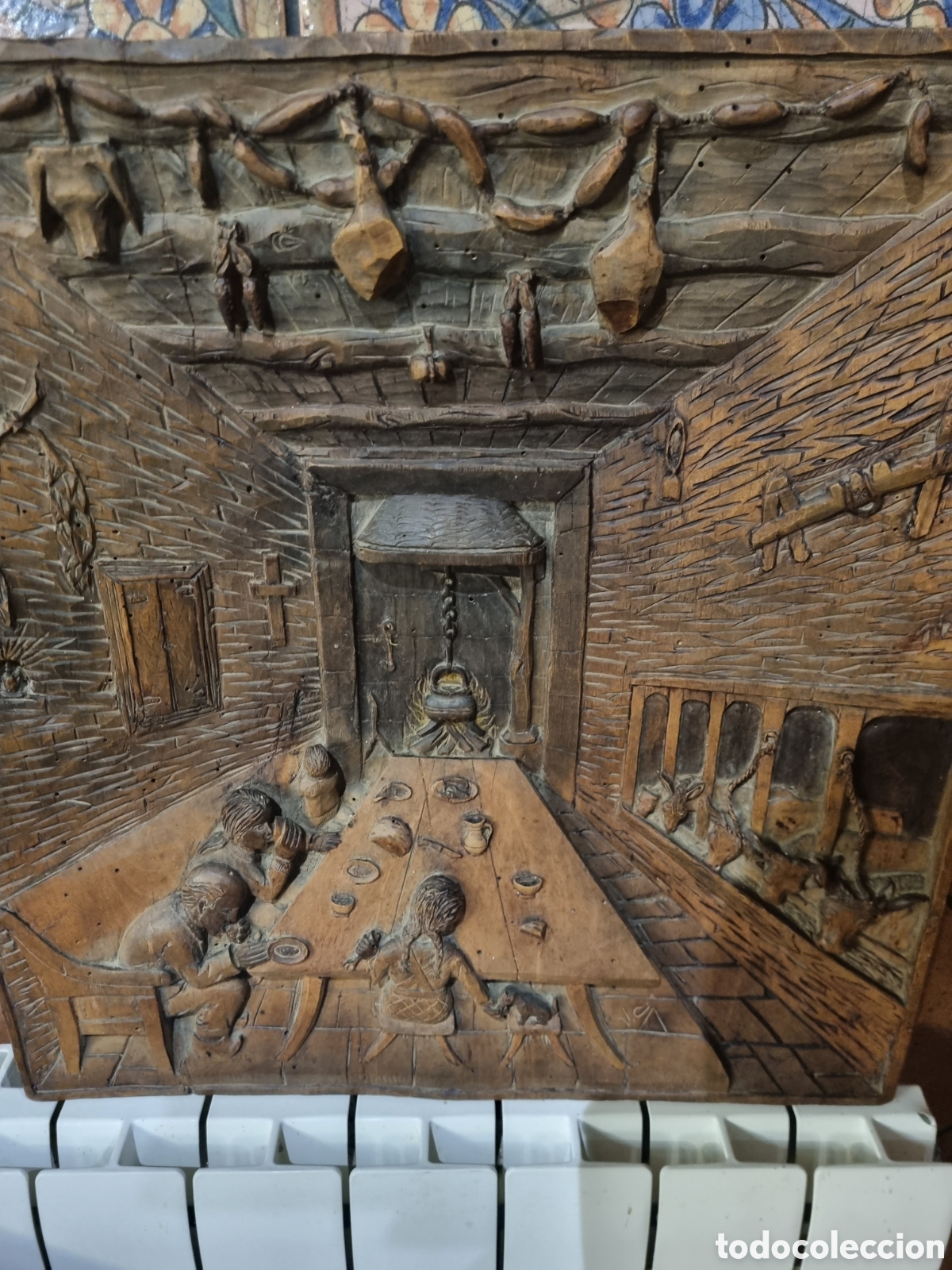 Antig&uuml;edades: Panel tallado en Madera del a&ntilde;o 1800 - Foto 2