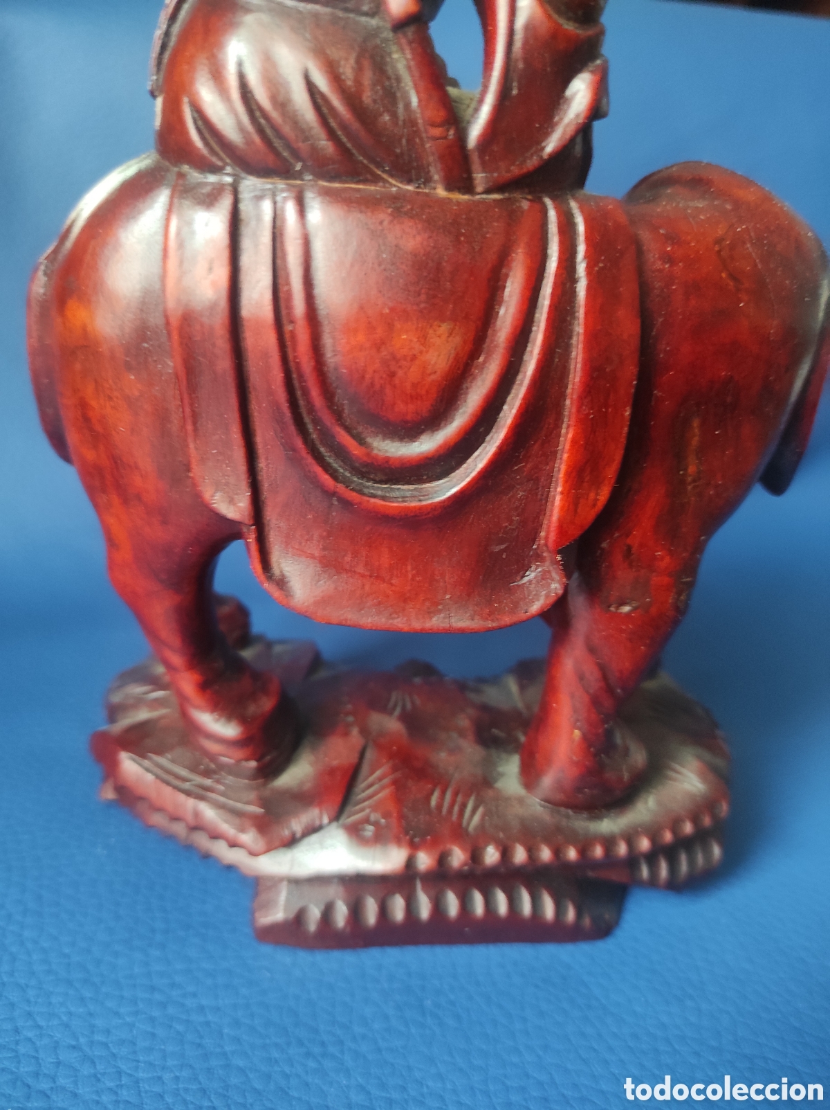 Antig&uuml;edades: Talla en madera de guerrero en elefante - Foto 5