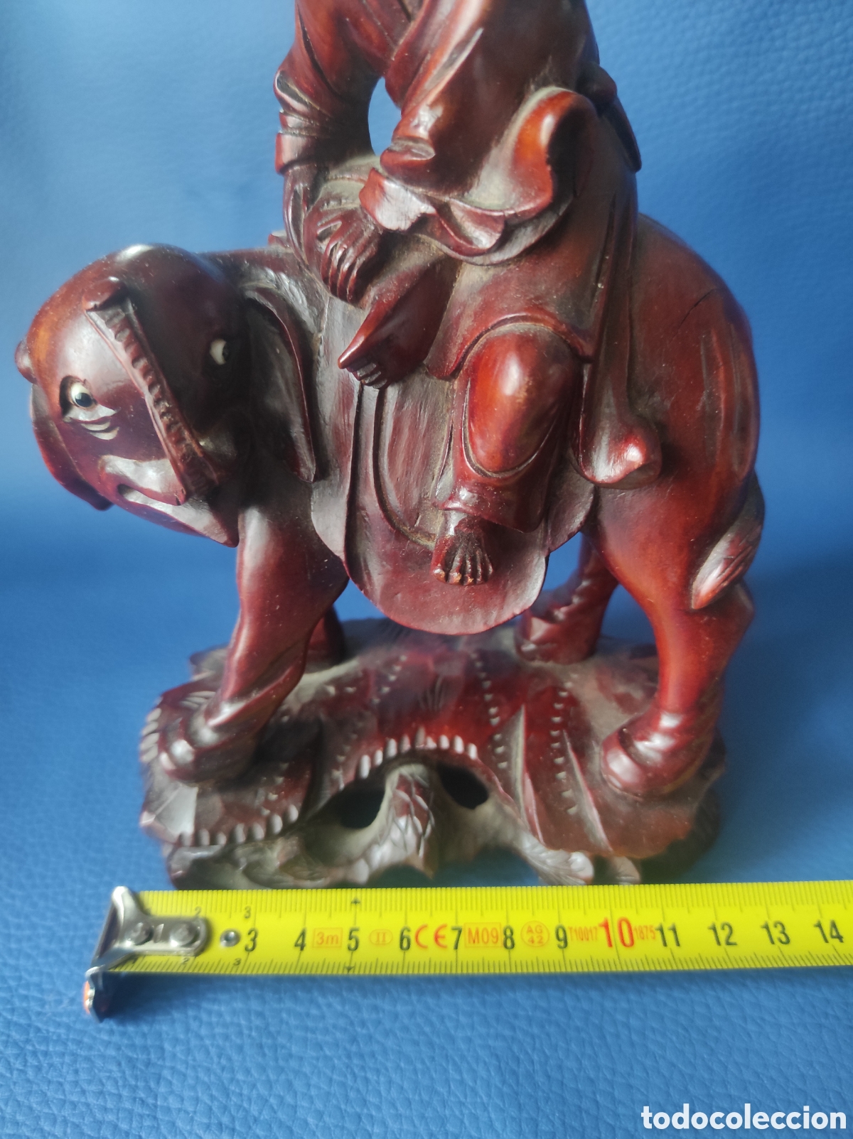 Antig&uuml;edades: Talla en madera de guerrero en elefante - Foto 11