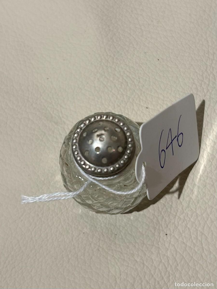 Antig&uuml;edades: SALERO DE CRISTAL Y PLATA - Foto 1