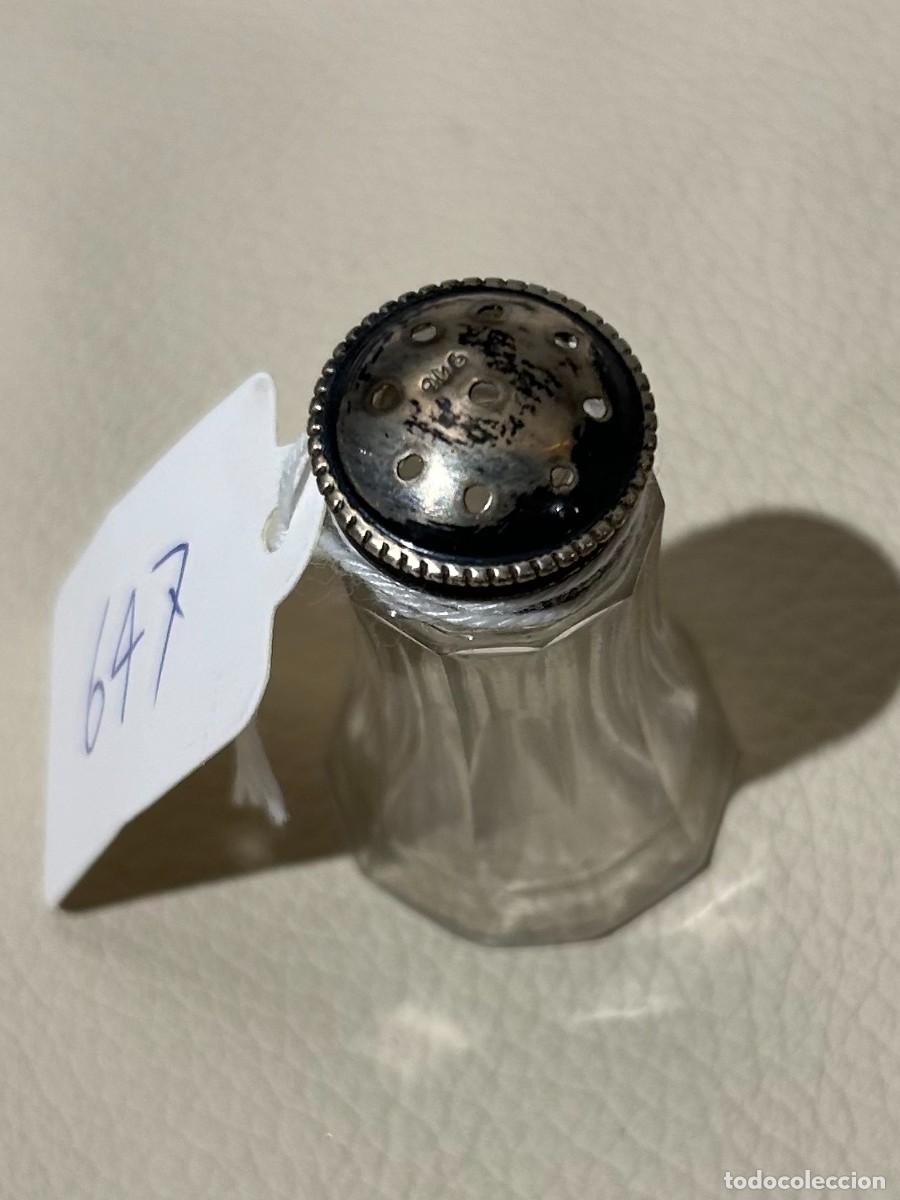 Antig&uuml;edades: SALERO DE CRISTAL Y PLATA - Foto 2