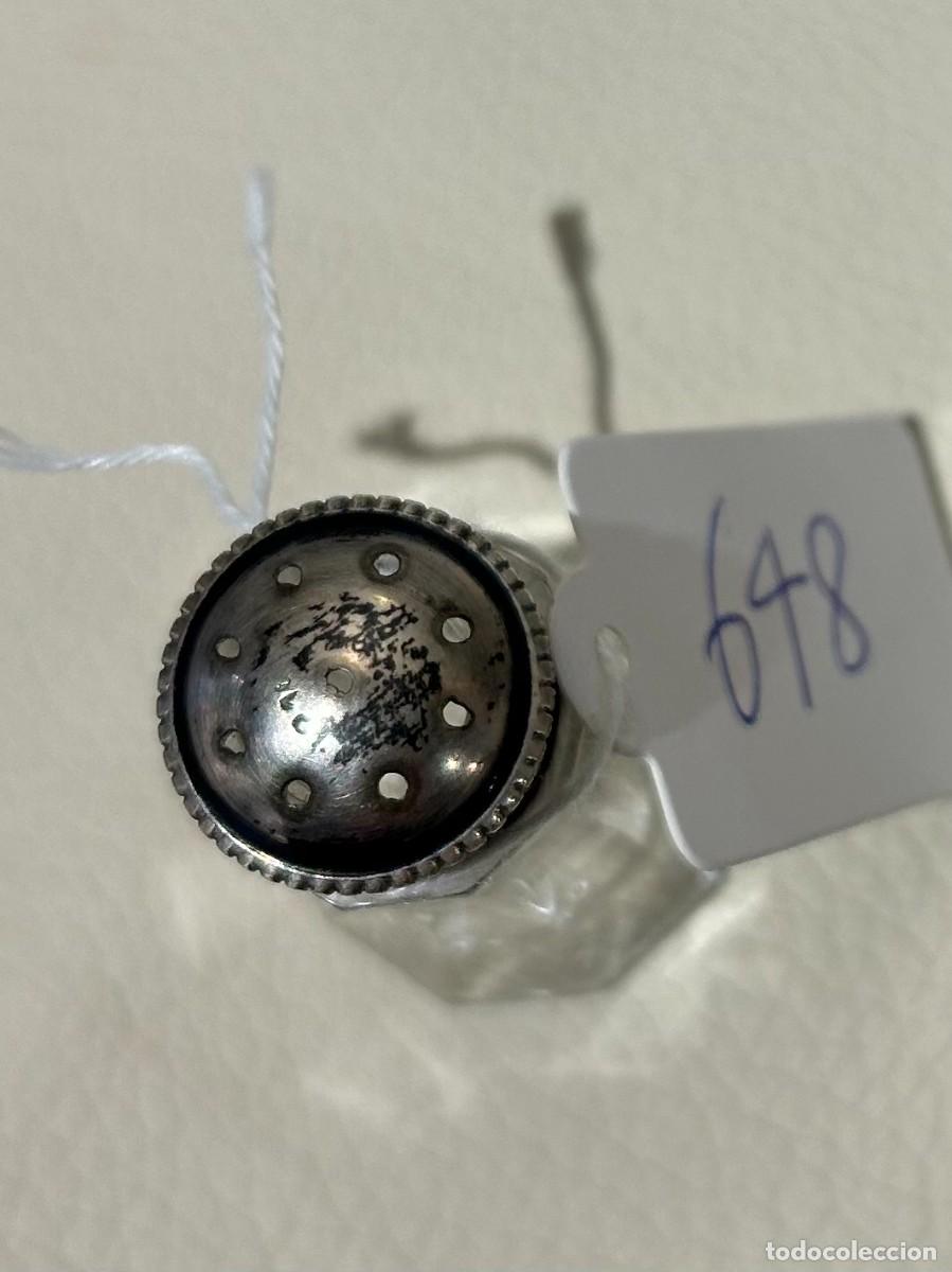 Antig&uuml;edades: SALERO DE CRISTAL Y PLATA - Foto 2