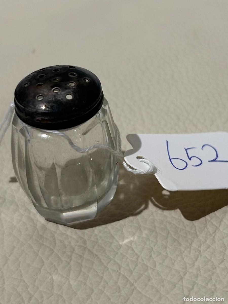 Antig&uuml;edades: SALERO DE CRISTAL Y PLATA - Foto 1