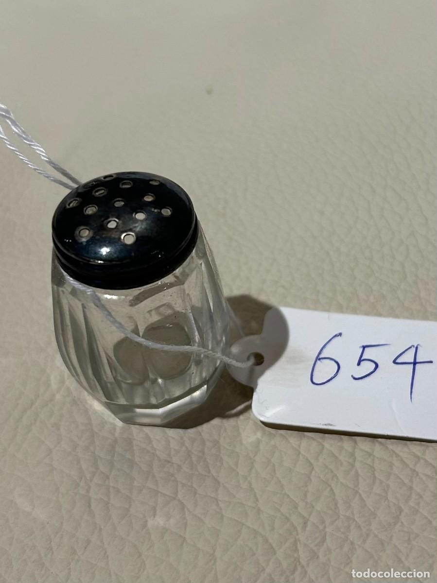 Antig&uuml;edades: SALERO DE CRISTAL Y PLATA - Foto 2