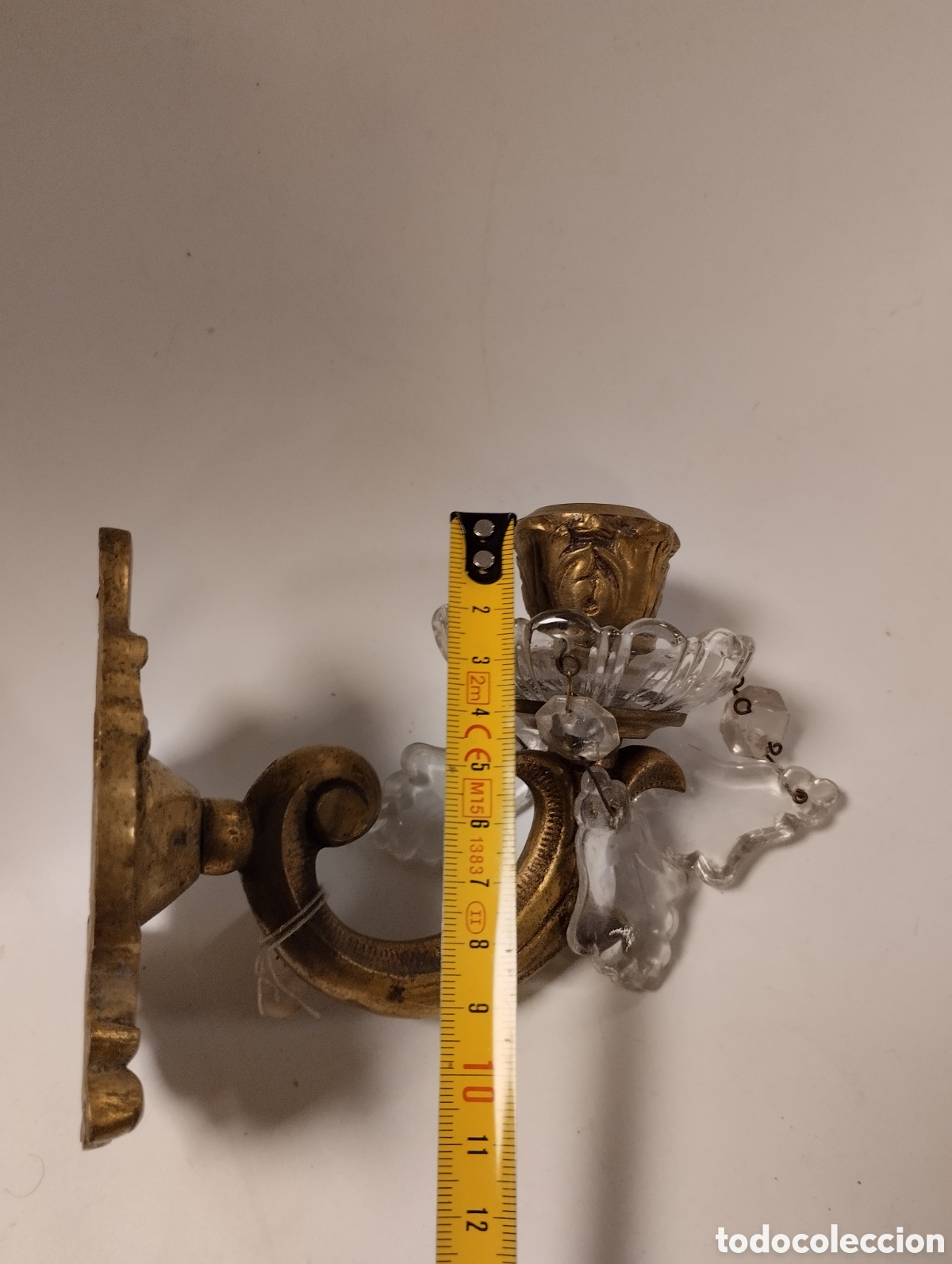 Antig&uuml;edades: Aplique en bronce y cristal - Foto 8