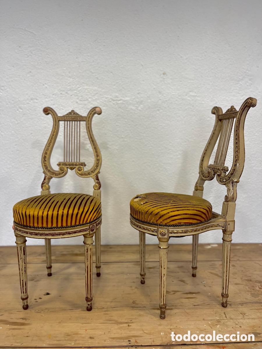 Antig&uuml;edades: Pareja de sillas Luis XVI - Foto 1