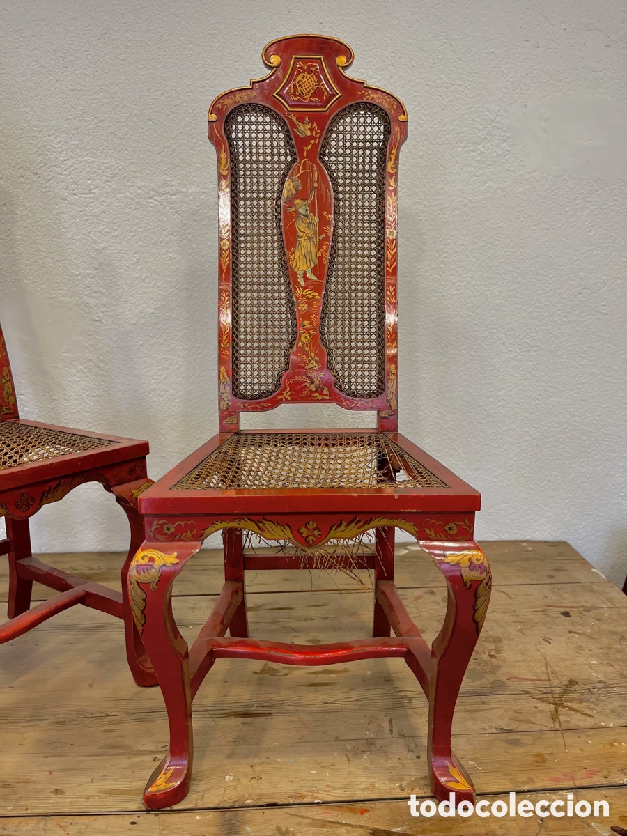Antig&uuml;edades: Pareja de sillas chinas - Foto 2