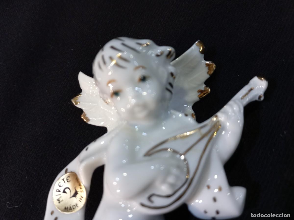 Antig&uuml;edades: ANGELITO colgar &uml;MIRETE &uml;10cm (blanco-oro) - Foto 2