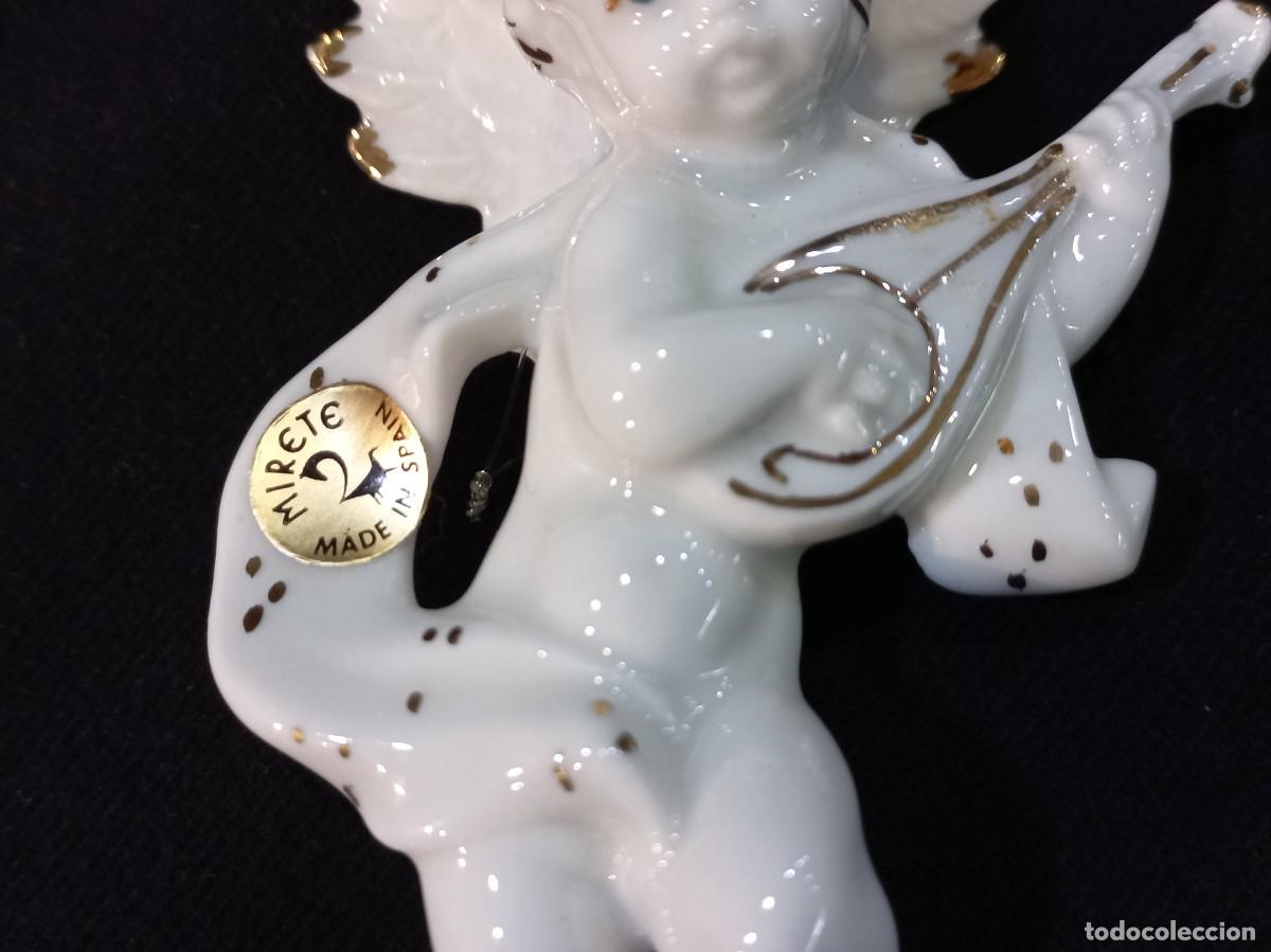 Antig&uuml;edades: ANGELITO colgar &uml;MIRETE &uml;10cm (blanco-oro) - Foto 3