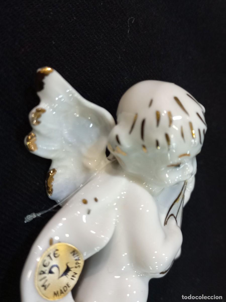 Antig&uuml;edades: ANGELITO colgar &uml;MIRETE &uml;10cm (blanco-oro) - Foto 5
